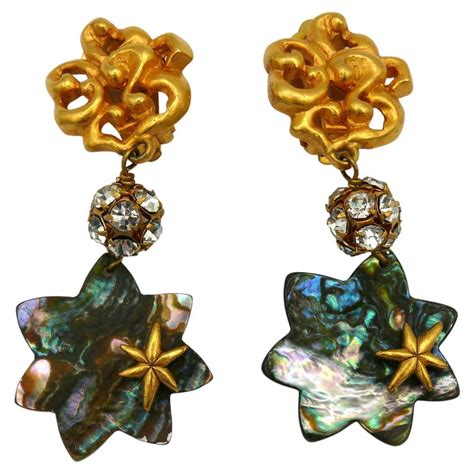 dior pearl star earrings|vintage Dior pearl earrings.